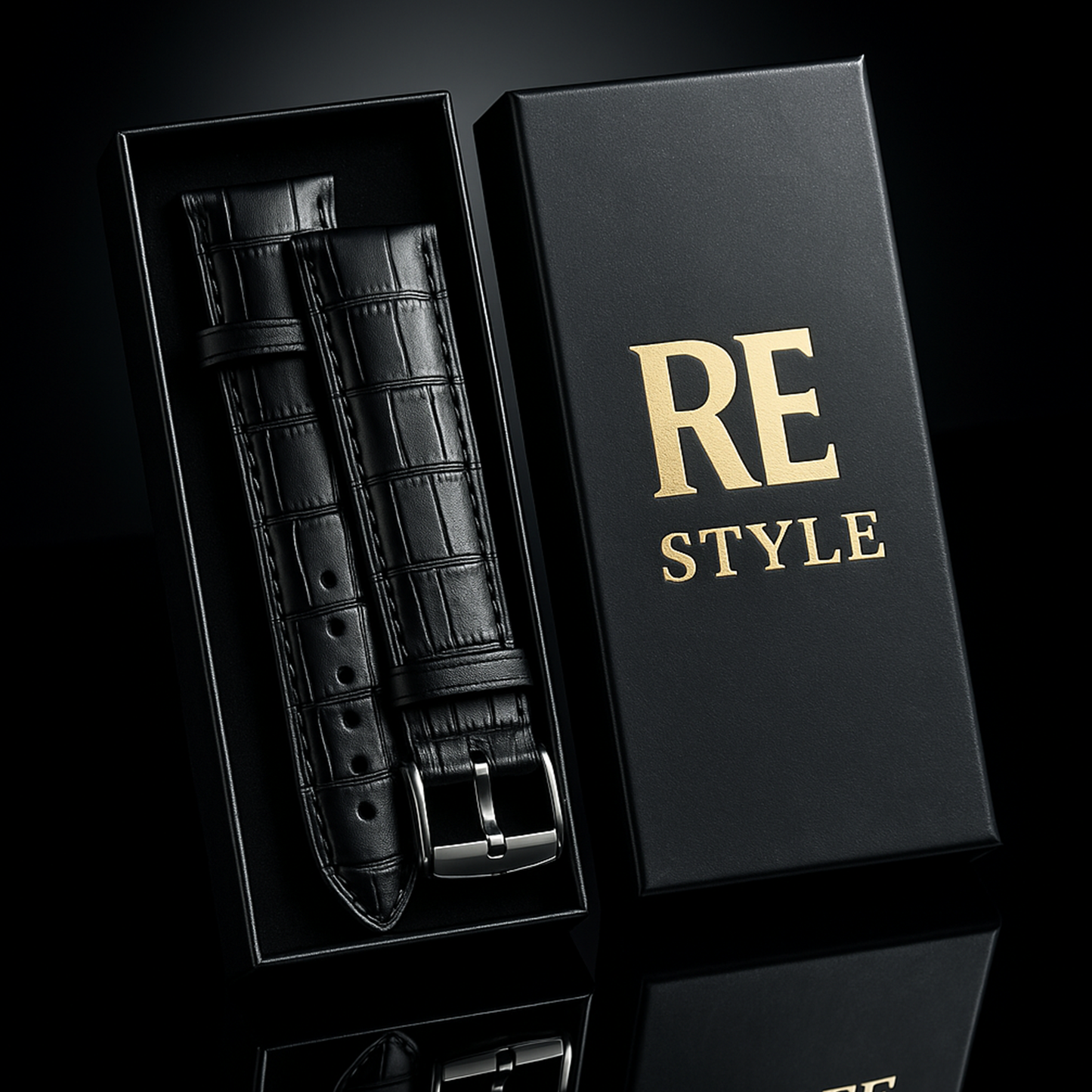 Black Leather Watch Strap