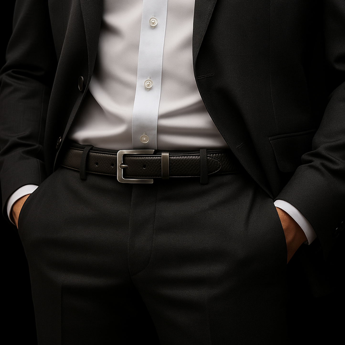 Pin Dot Reversible Leather Belt