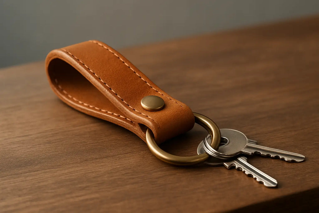 Handmade Leather Keychain, Elevated