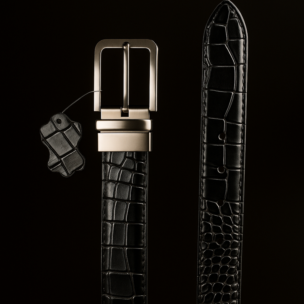 Croc Reversible Leather Belt