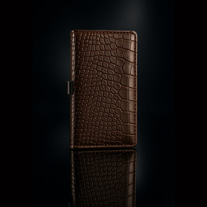 Croco Style Leather Wallet - Long Wallet