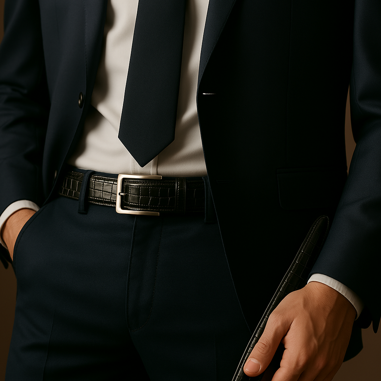 Croc Reversible Leather Belt