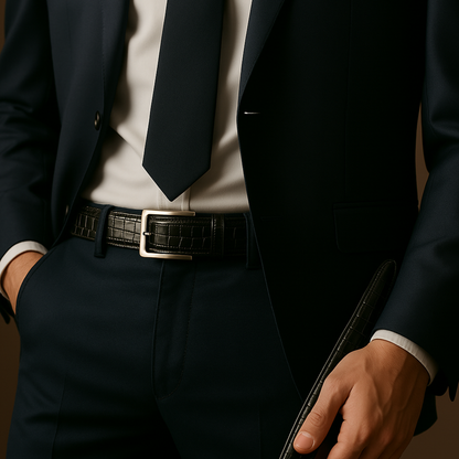 Croc Reversible Leather Belt