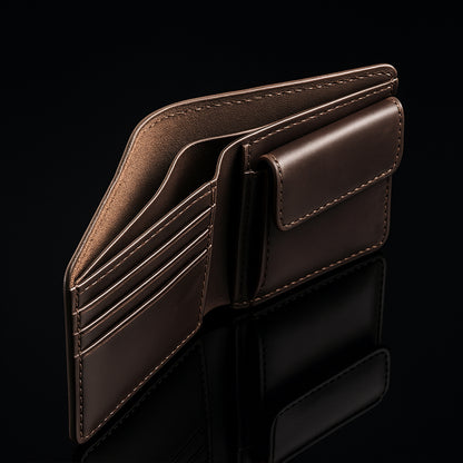 Classic Handmade Leather Wallet - with Coin Pocket