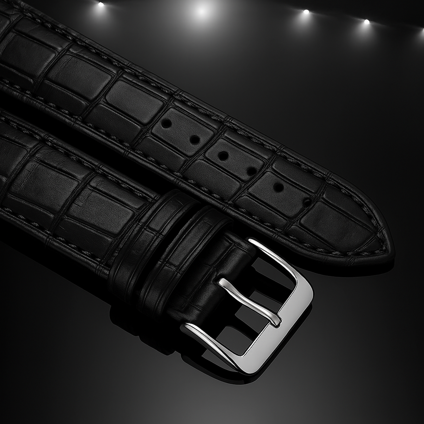 Black Leather Watch Strap