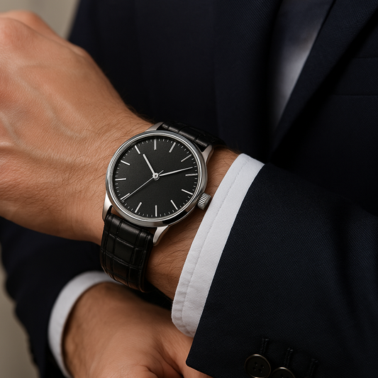 Black Leather Watch Strap