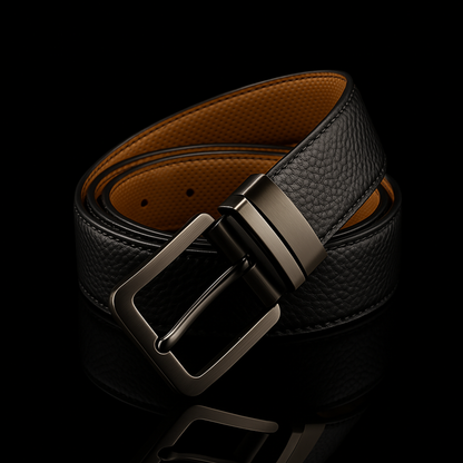 Pin Dot Reversible Leather Belt