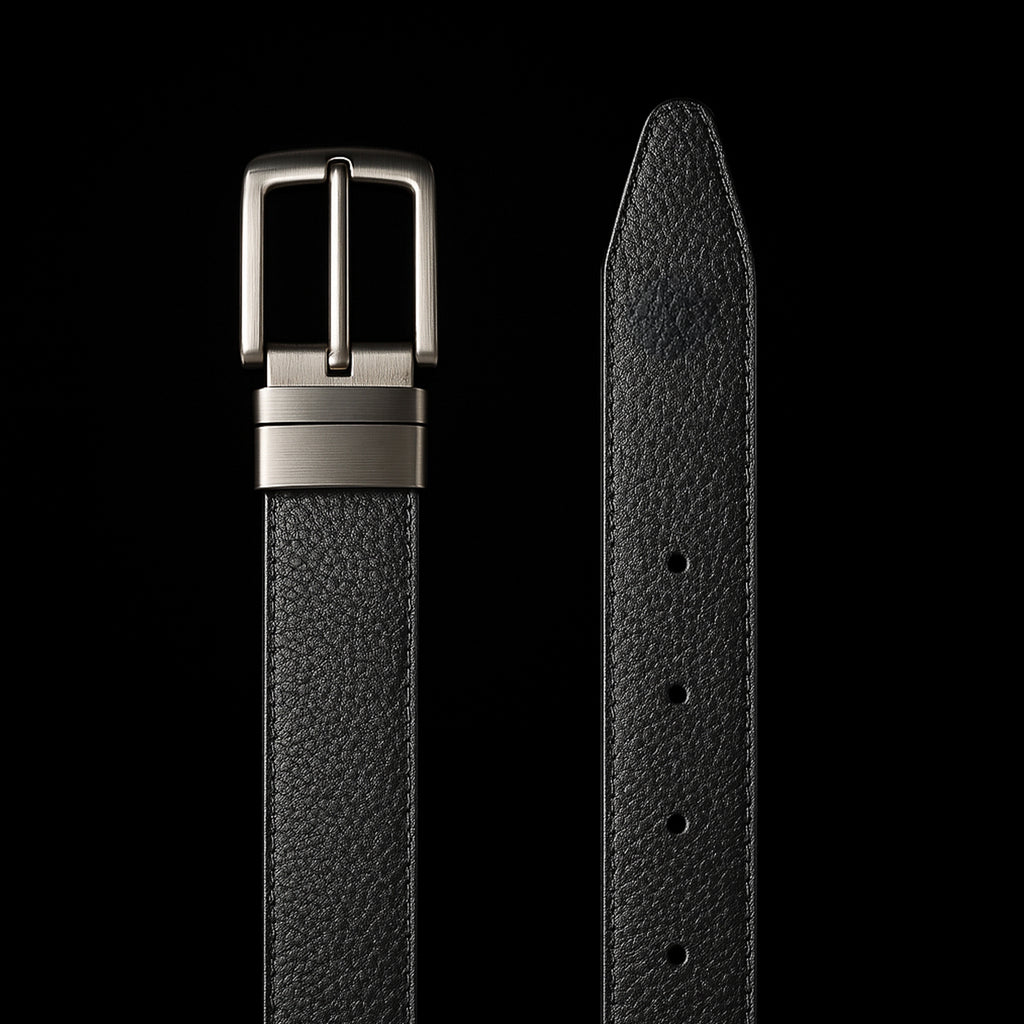 Pin Dot Reversible Leather Belt