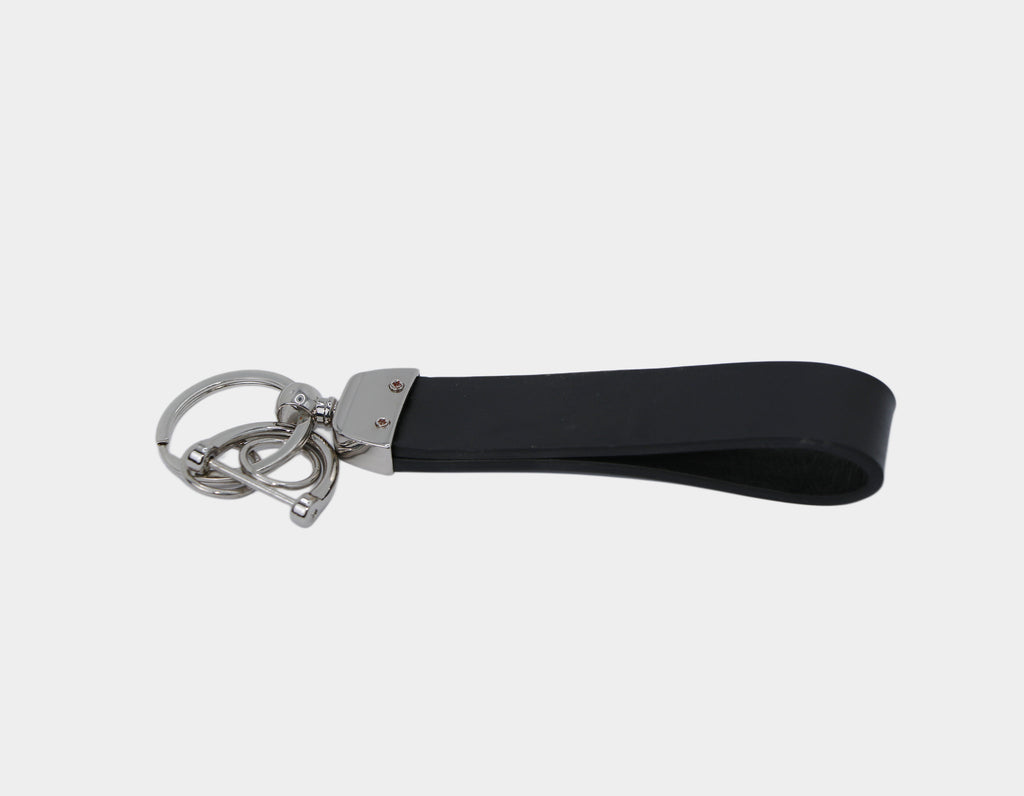 Regno Noir Leather Keychain Black